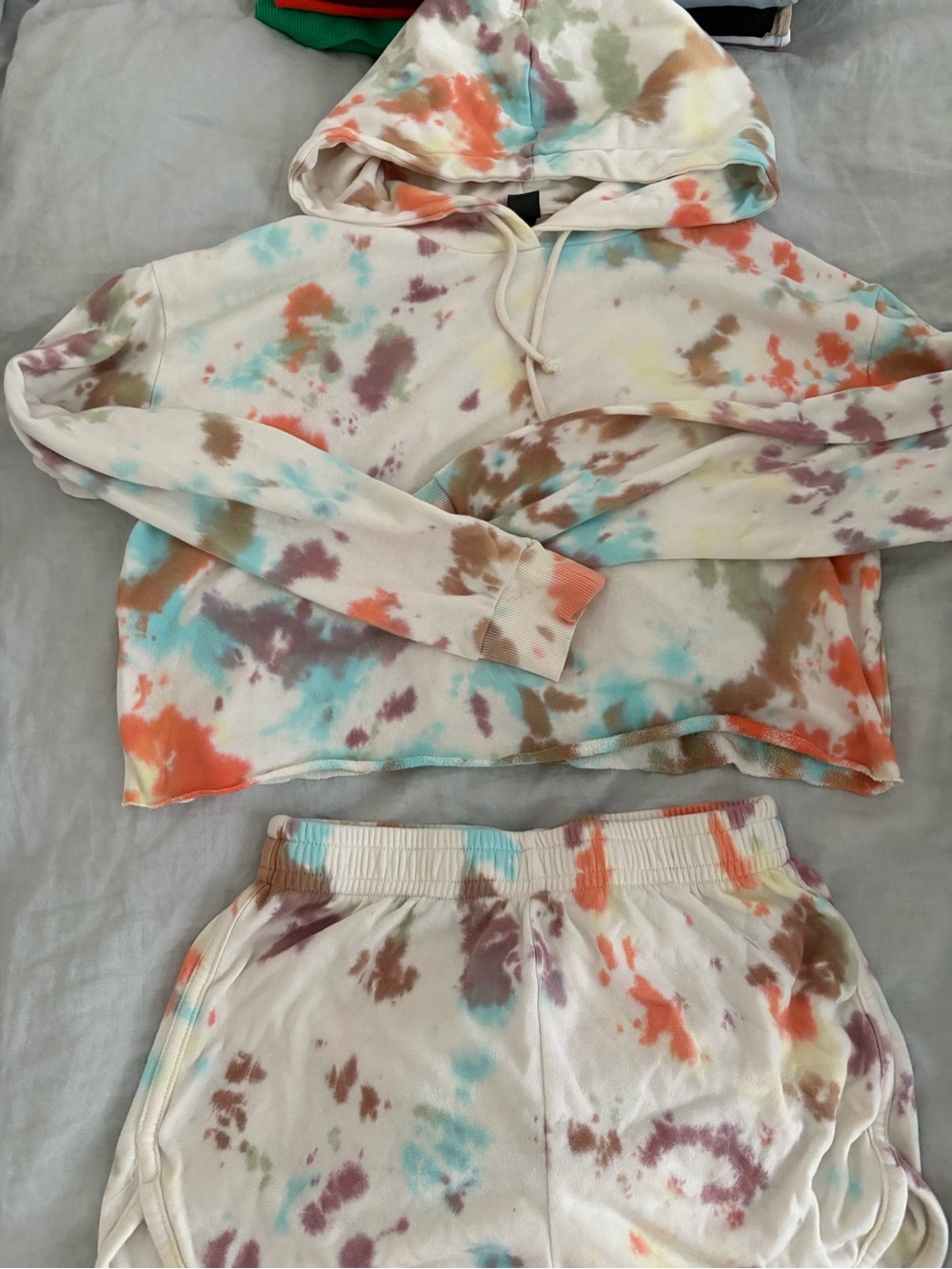 wild fable Tie-Dye Lounge Set in Cream, Orange & Teal